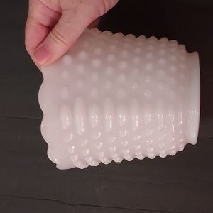 Hobnail Milk Glass Planter/Wide Mouth Vase.GUC.